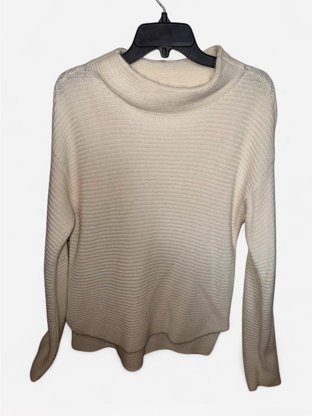 Westbound Cream Ribbed mock Neck Sweater - Picture 1 of 4